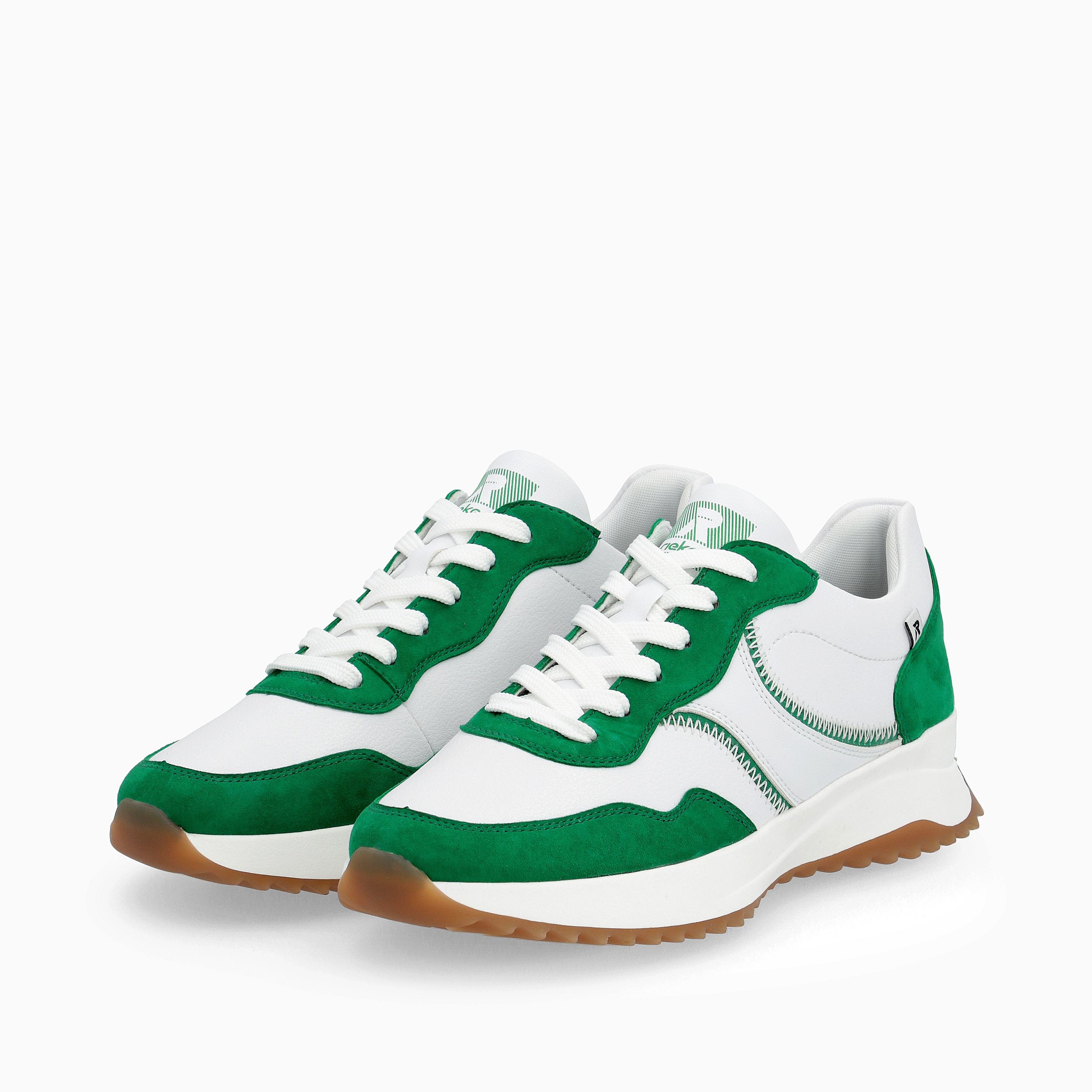 Rieker Damen Sneaker Low clear-white smaragd-green