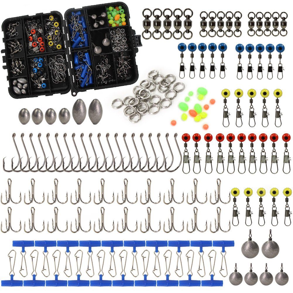 Croch Angelwirbel Angelzubehör Set, (216-St), Angelzubehör Set mit Wirbel Perlen für Angeln mit Sortieren Box