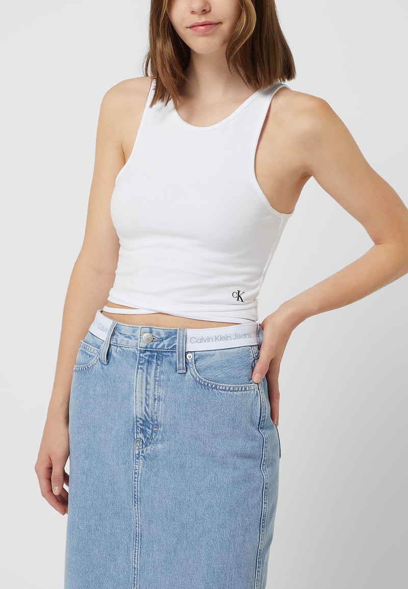 Crop Top mit Schnürung  in weiss