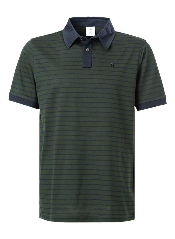 BOGNER, Polo-Shirt, Baumwoll-Jersey, olivgrün gestreift