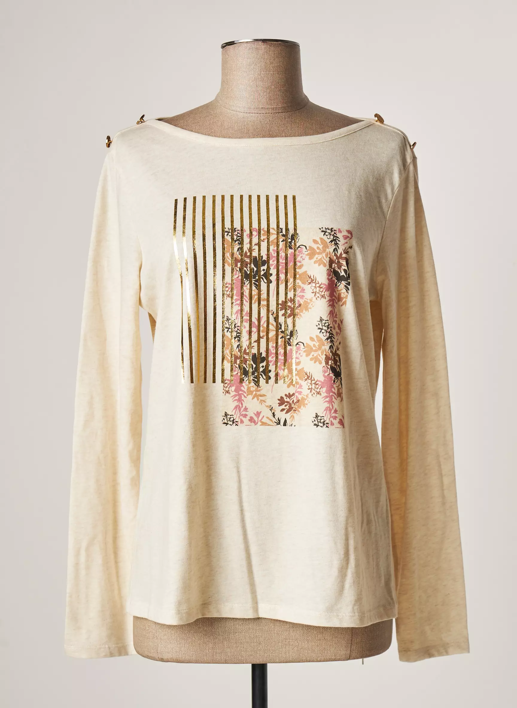 Julie Guerlande Tshirts Femme couleur beige