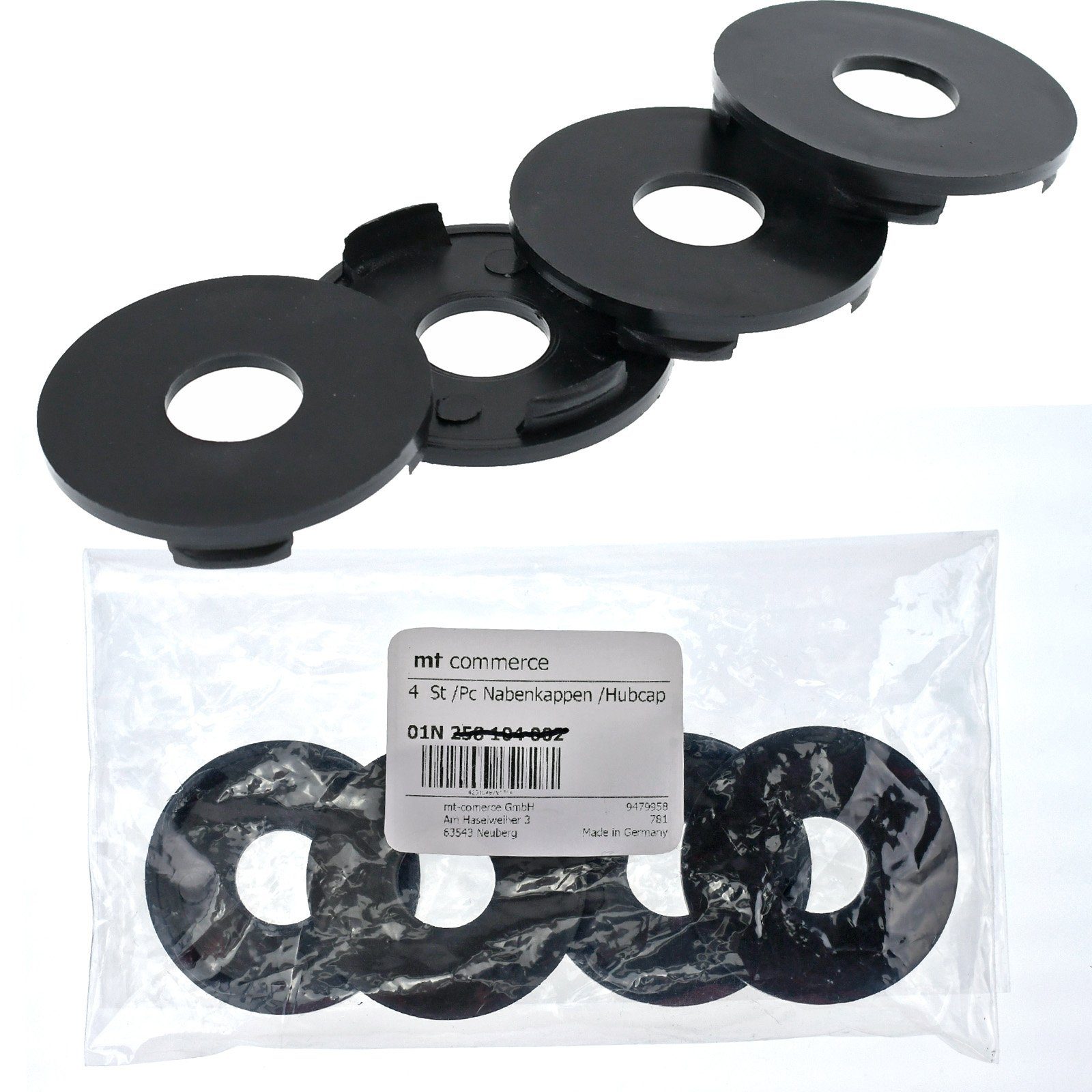 RKC Radkappe 4X 54,1mm Nabenkappen Radnaben Kappen Schwarz Flach für Brock Felgen