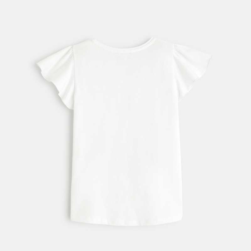 T-shirt à motif coccinelle blanc fille