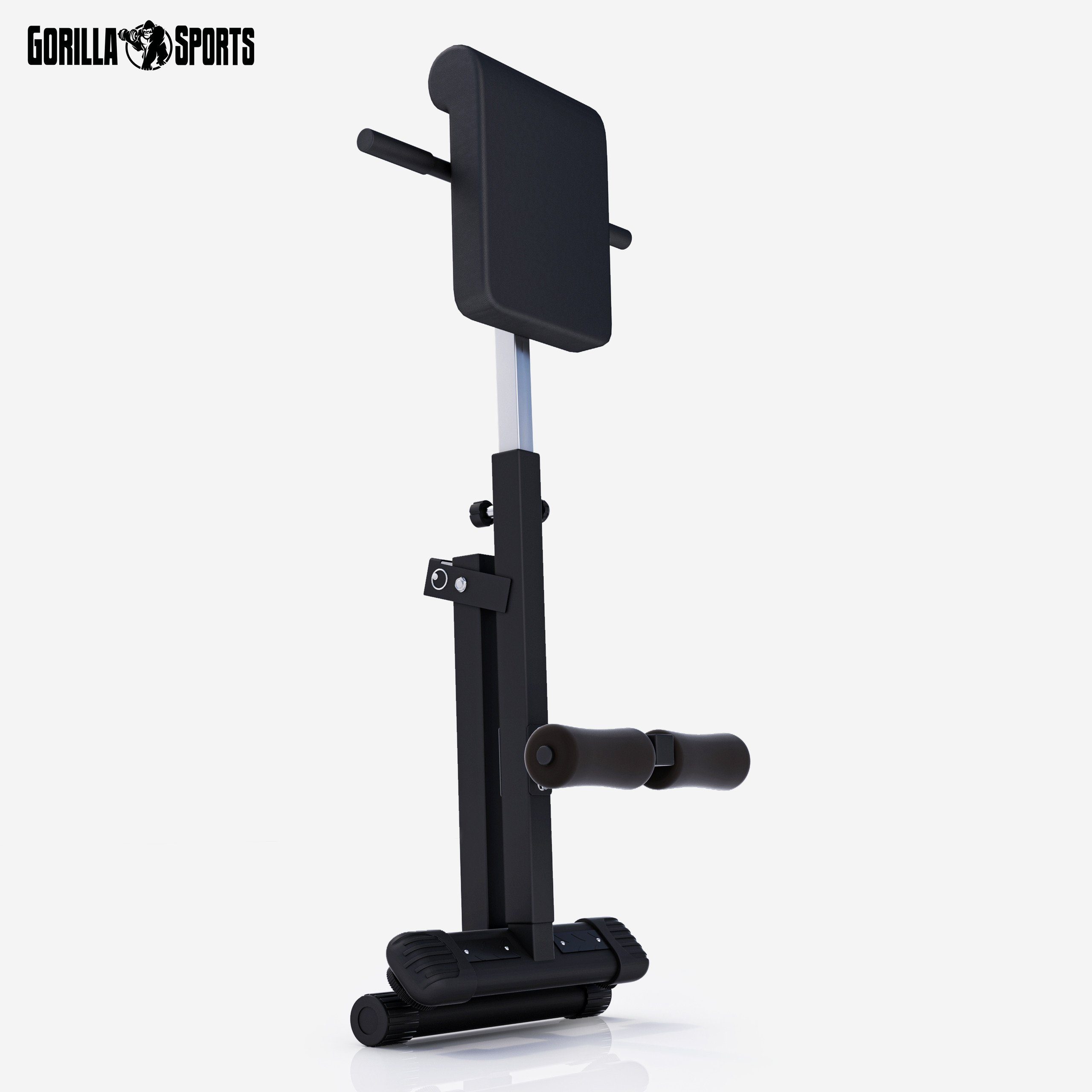 GORILLA SPORTS Rückentrainer Hyperextension - Verstellbar, Klappbar, Schwarz / Weiß - Bauchtrainer