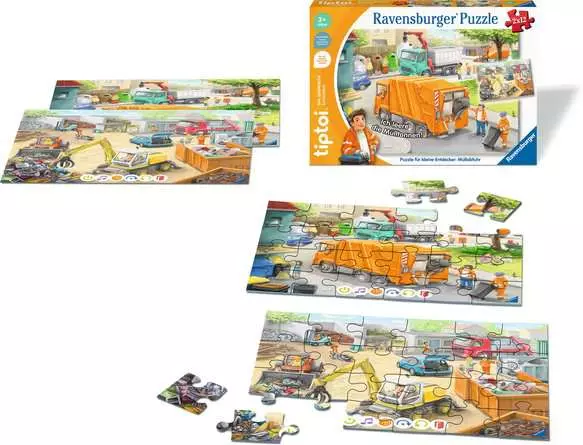Kinderpuzzle ab 3 Jahren - tiptoi® Puzzle für kleine Entdecker: Müllabfuhr - 12 Teile