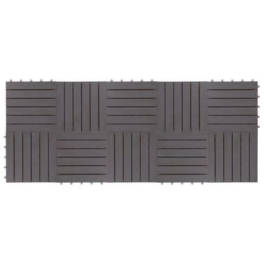 Teppichboden Terrassenfliesen 10 Stk. Grau 30 x 30 cm Massivholz Akazie, vidaXL, Höhe: 240 mm