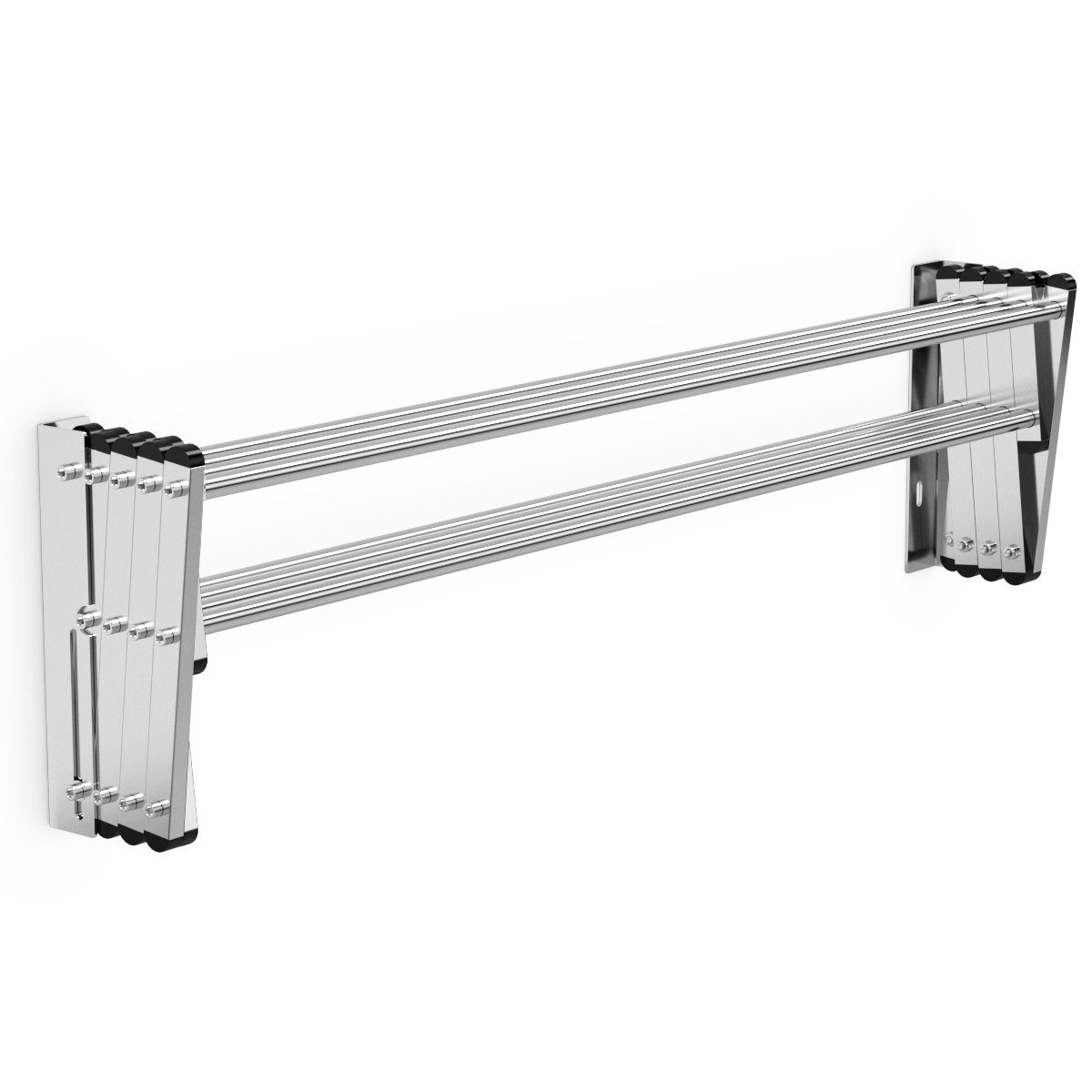 COSTWAY Wäscheständer zur Wandmontage, mit 8 Stangen, Edelstahl