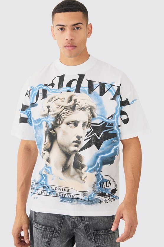 Oversize T-Shirt mit Renaissance-Print
