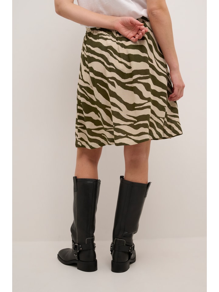 Kaffe Rock KAmarita in Sand/Green Animal Print günstig kaufen