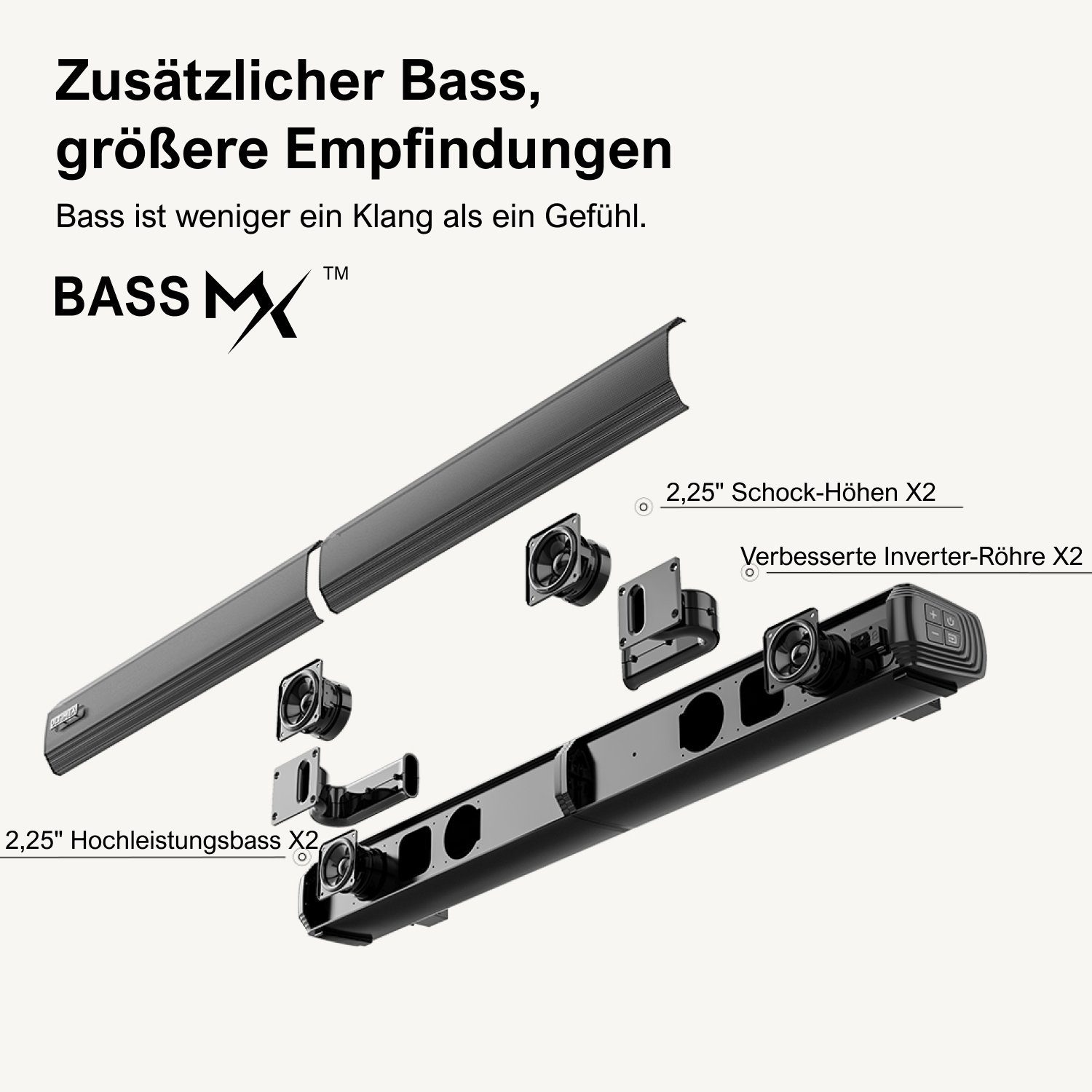 Ultimea Apollo S40 2.2 Soundbar (100 W, Abnehmbar Lautsprecher)