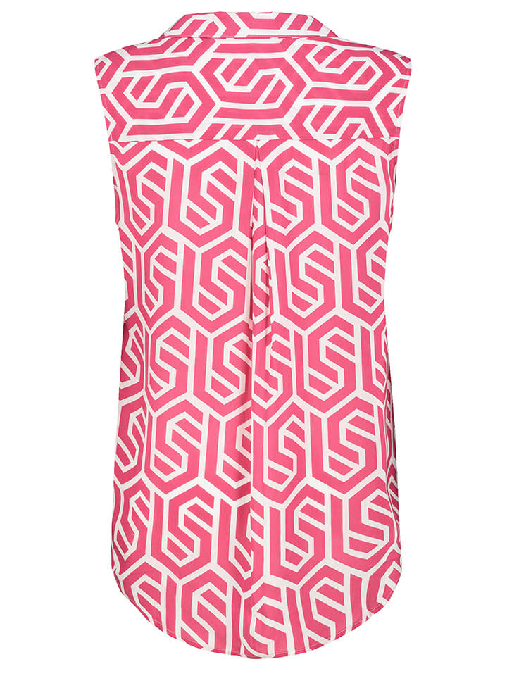 Fresh Made Blusentop in Pink/ Weiß günstig kaufen