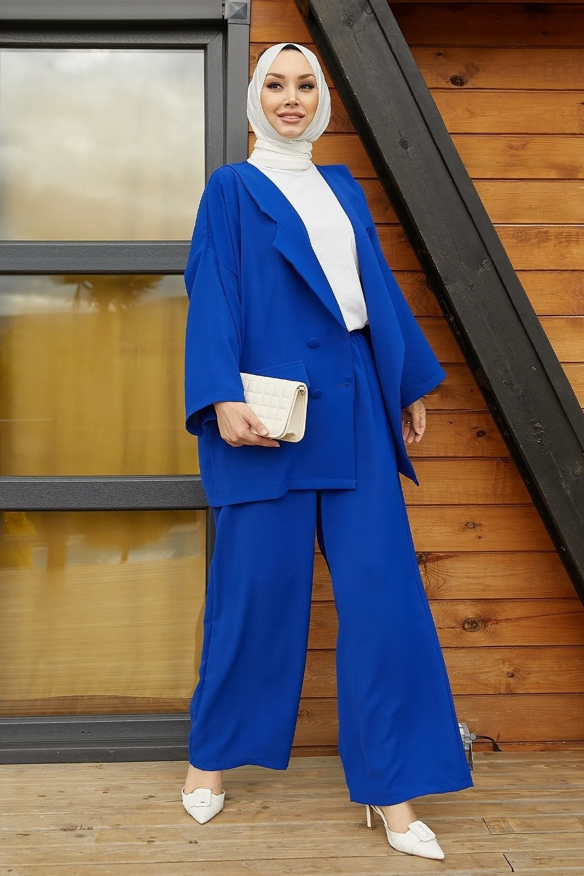 InStyle  Lika Oversize-Anzug mit Jacke – Saks Blue