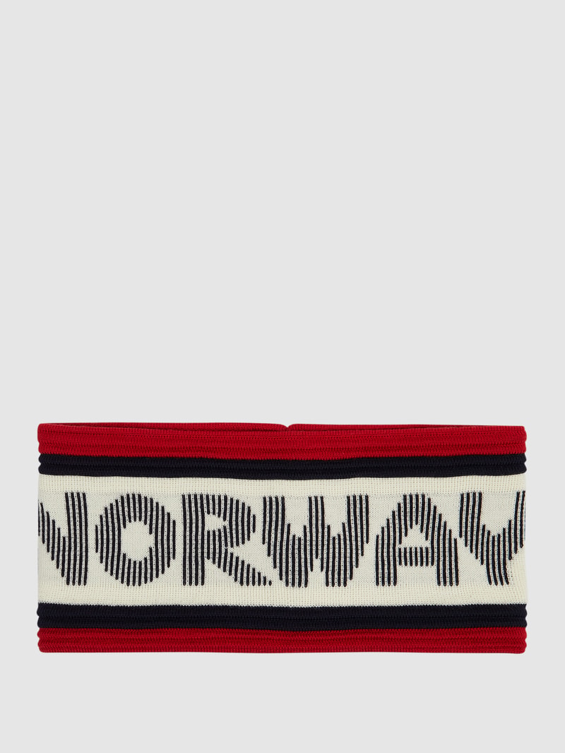 Stirnband aus Merinowolle Modell 'Norway' in dunkelblau