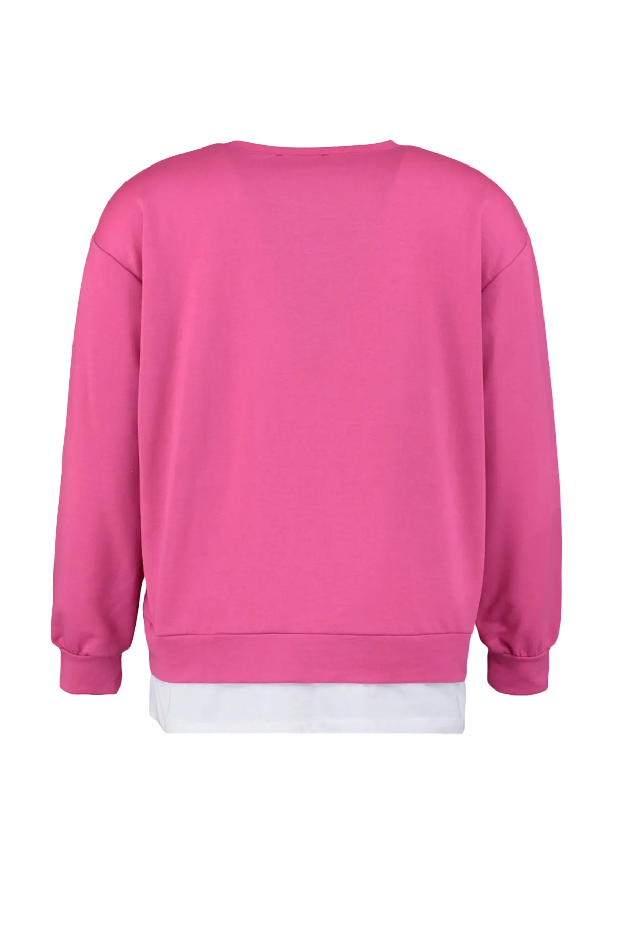 Trendyol Curve  Fuchsia Entfernung des unteren T-Shirt-Looks Dünnes gestricktes Sweatshirt TBBAW23AO00024