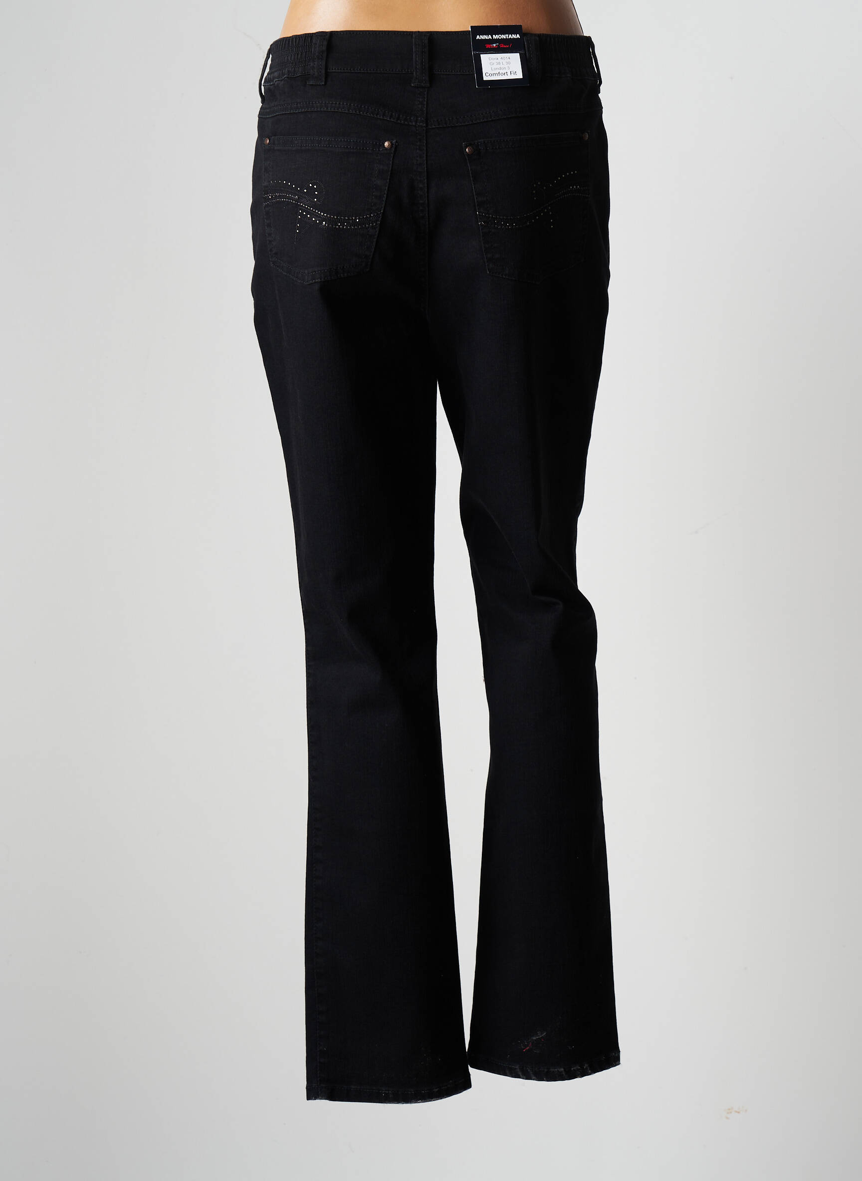 Anna Montana Jeans Coupe Droite Femme couleur noir