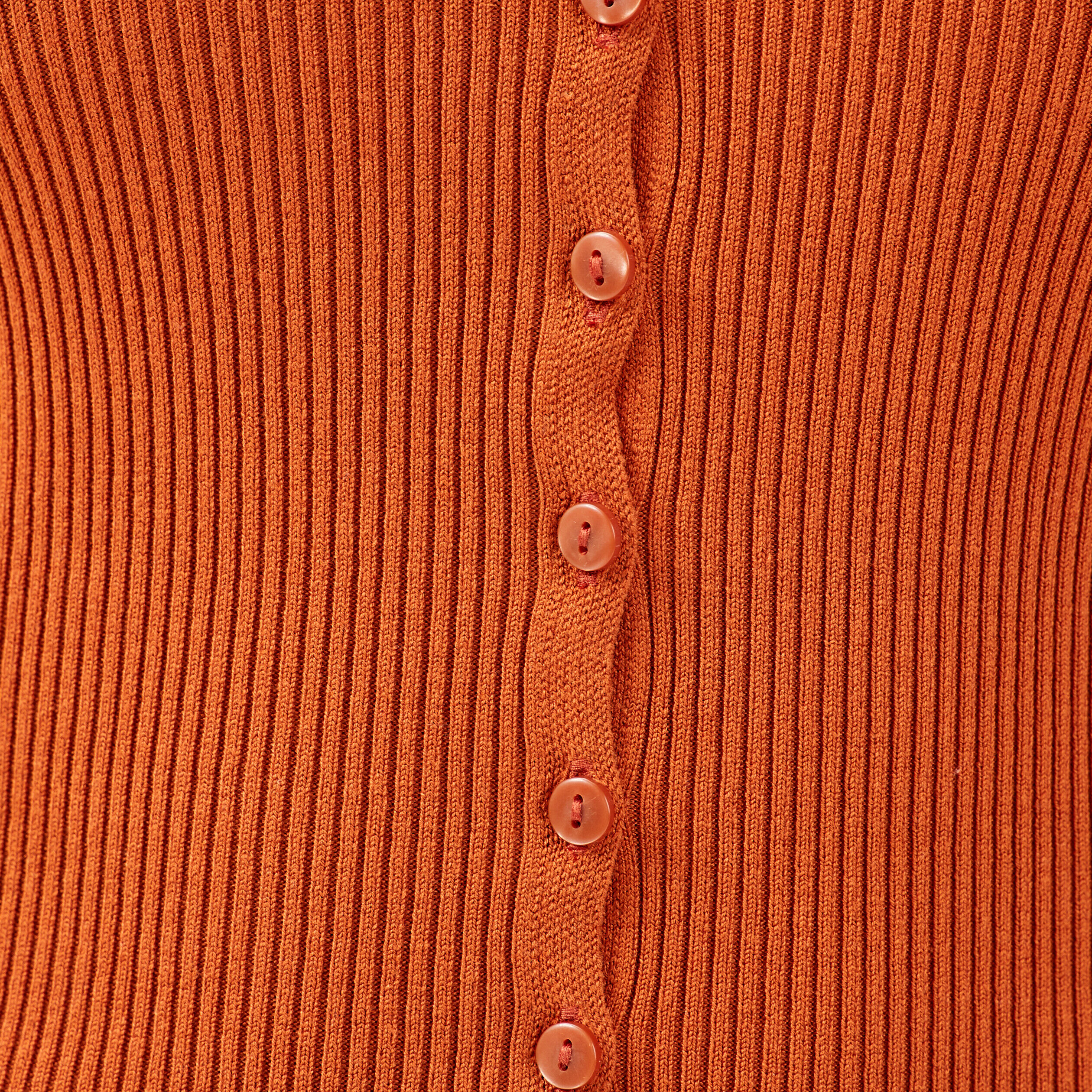 Gilet manches 3/4 boutonné marron cognac femme | Cache Cache