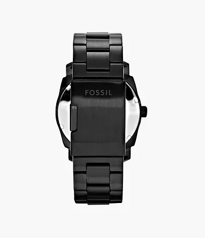 Fossil Herrenuhr Machine Edelstahl Schwarz