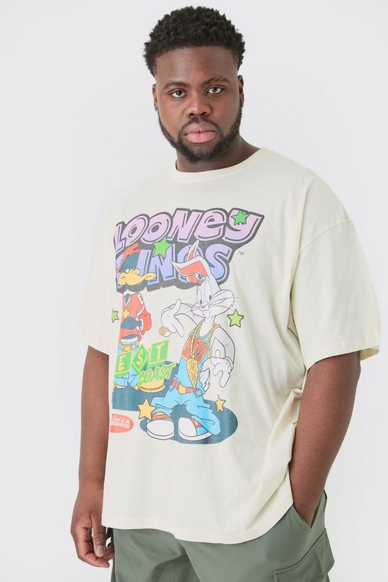 Plus Oversize T-Shirt mit lizenziertem Looney Tunes Print