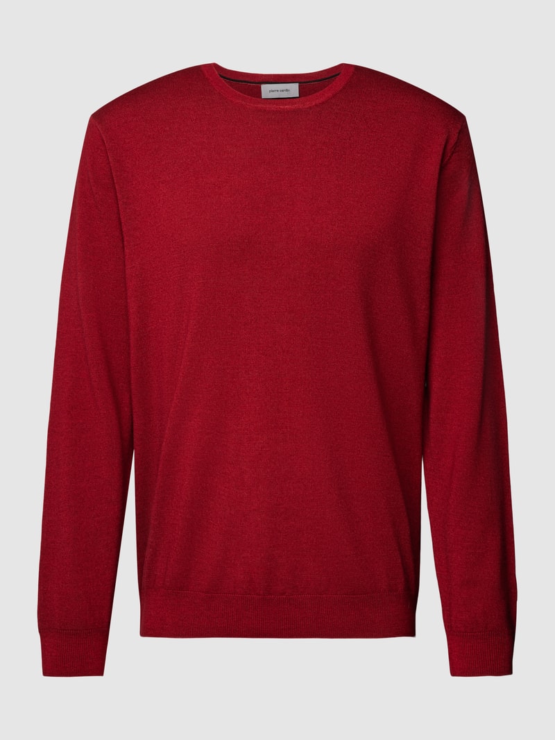 Strickpullover aus Wolle mit Rundhalsausschnitt in rot