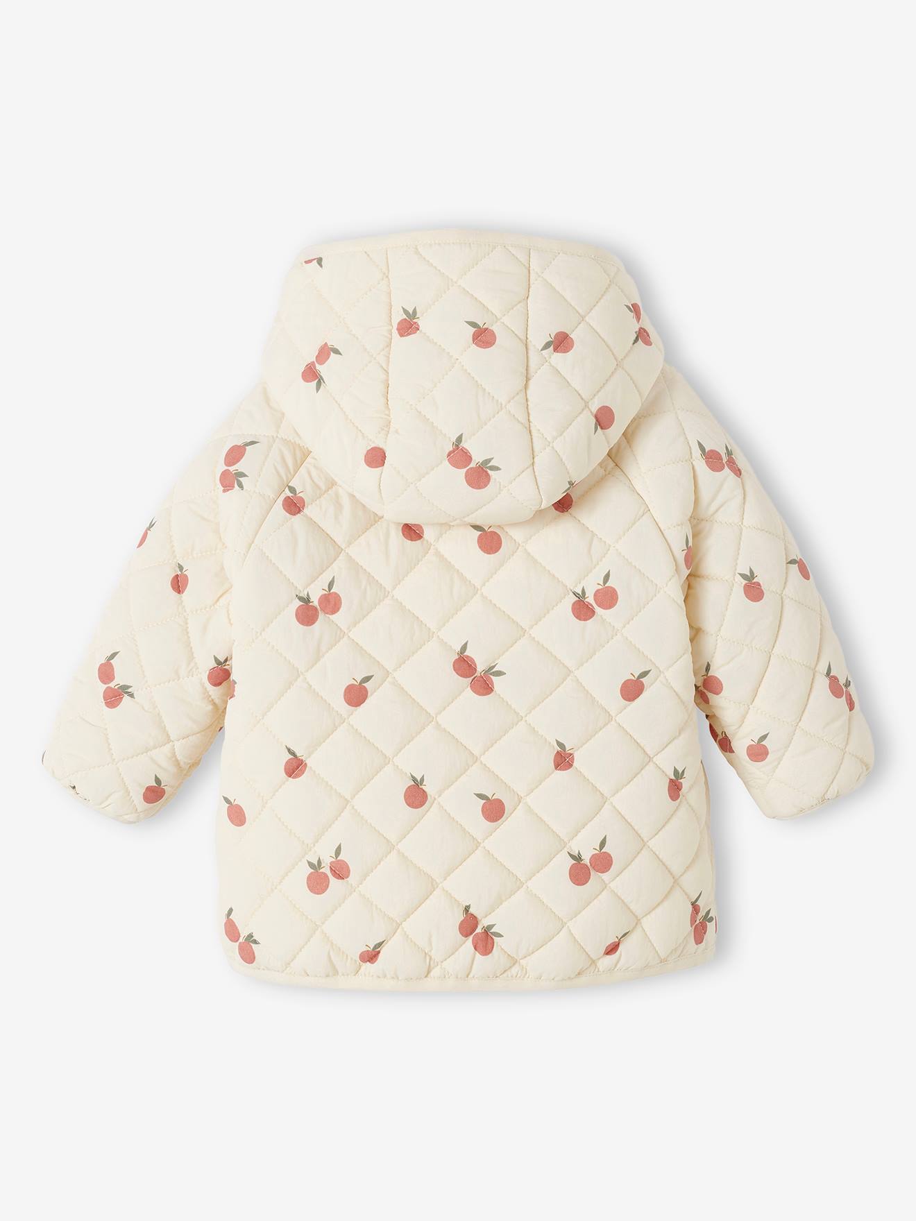 Blouson matelassé bébé avec capuche écru