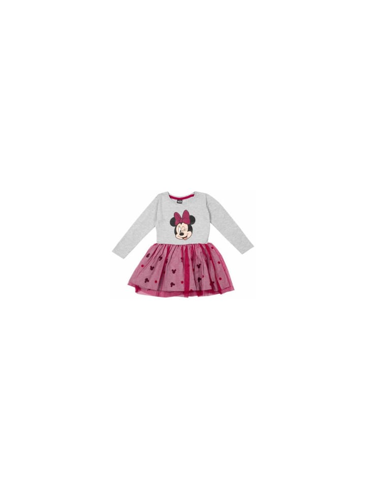 Disney Minnie Maus Kleid für Mädchen – Mit süßem Rock und Frontdruck in Grau/Rot günstig kaufen 98/104