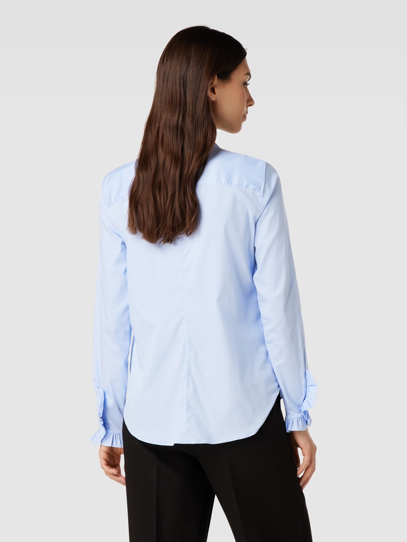 Bluse mit Maokragen Modell 'Mattie' in hellblau