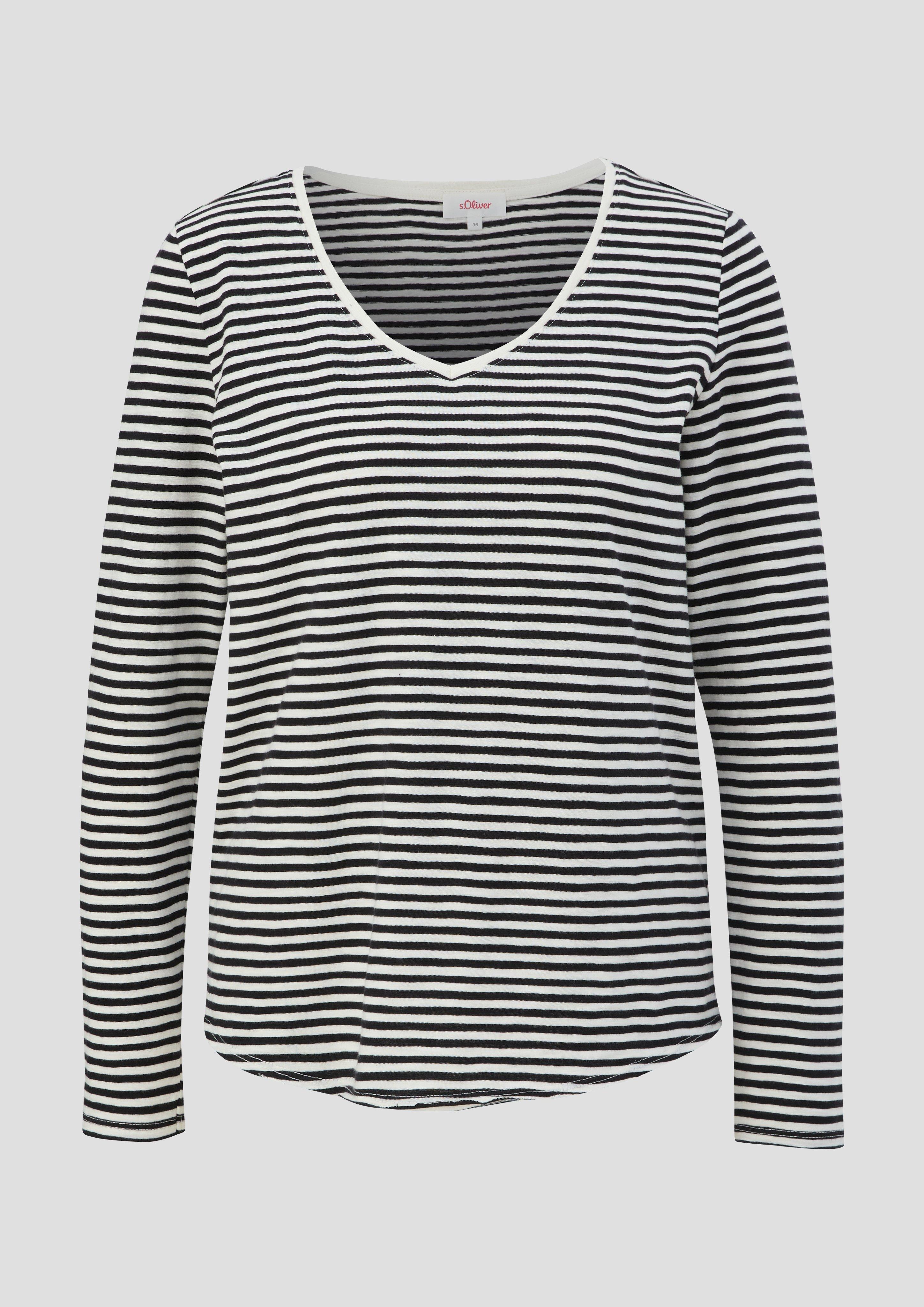 Gestreiftes Longsleeve mit Rollsaum  2135958-99H2