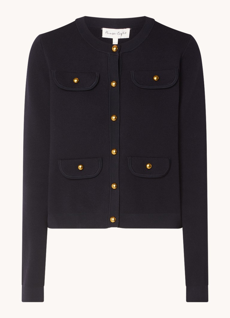 Cardigan Phase Eight Libby, tricotat fin, cu nasturi decorativi.