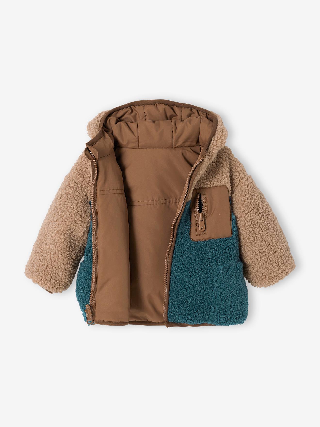 Blouson réversible bébé avec capuche beige