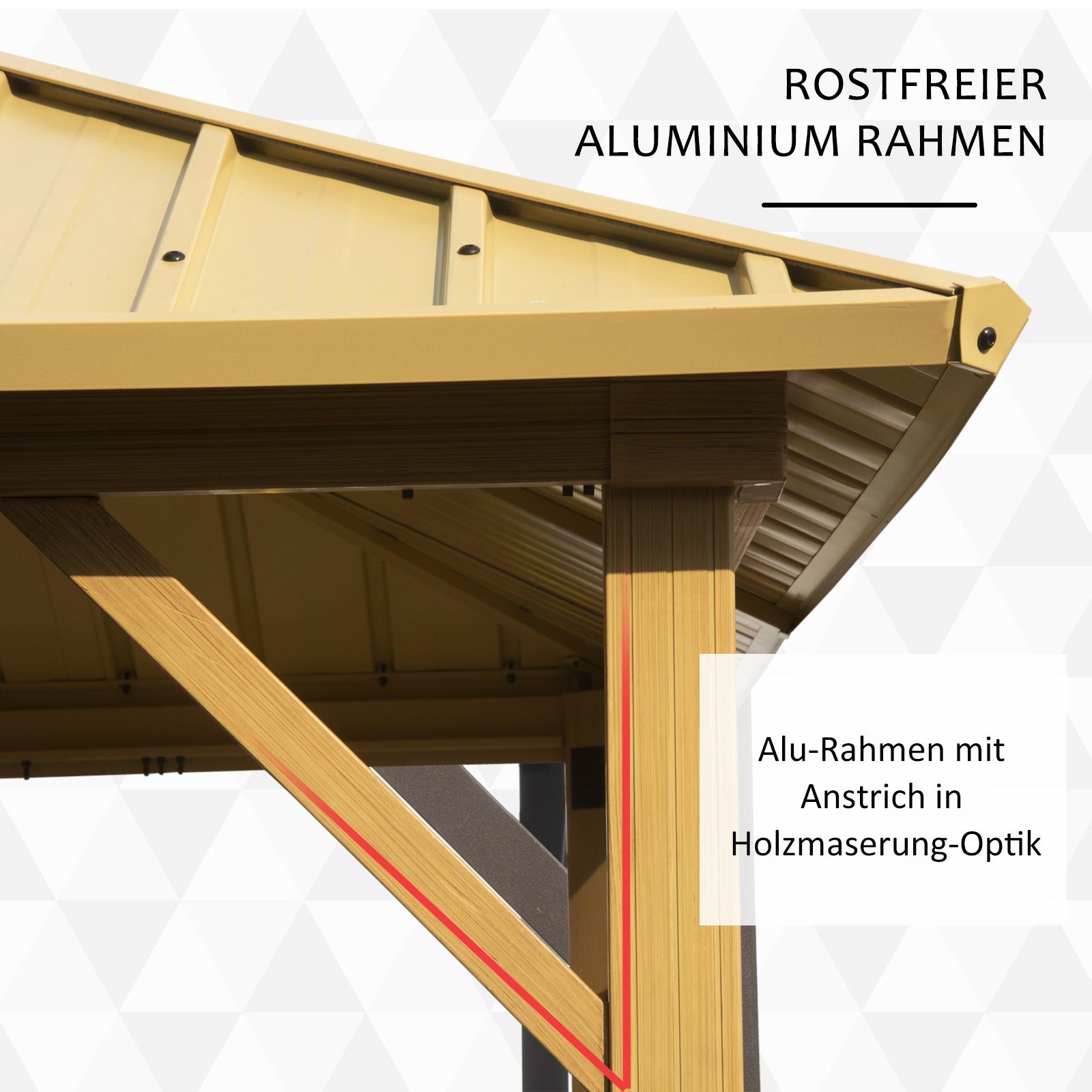 Outsunny Pavillon Pavillon mit Seitenwänden