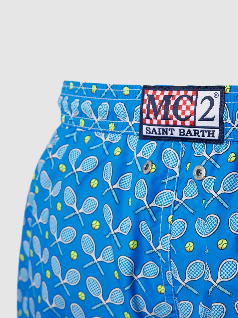 Badehose mit Allover-Print Modell 'FANTASY' in blau