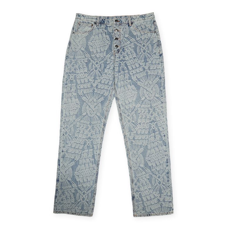 Daily Paper Settle Macrame Denim Pants light blue