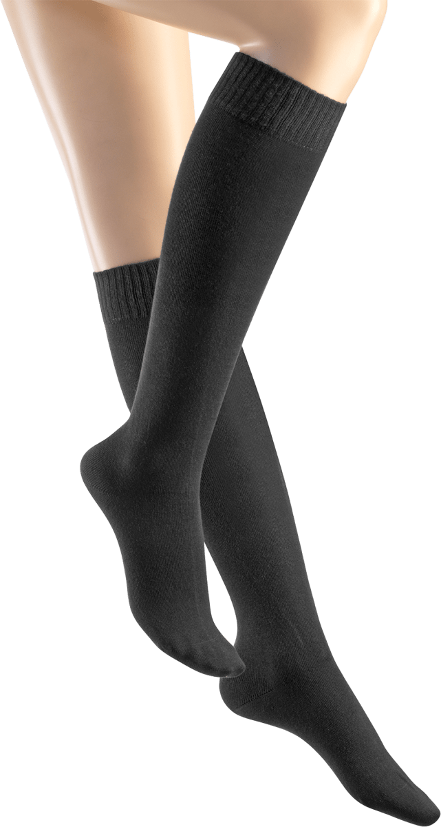 Kniestrümpfe mit Bio-Baumwolle, Gr. 35-38, schwarz, 1 St