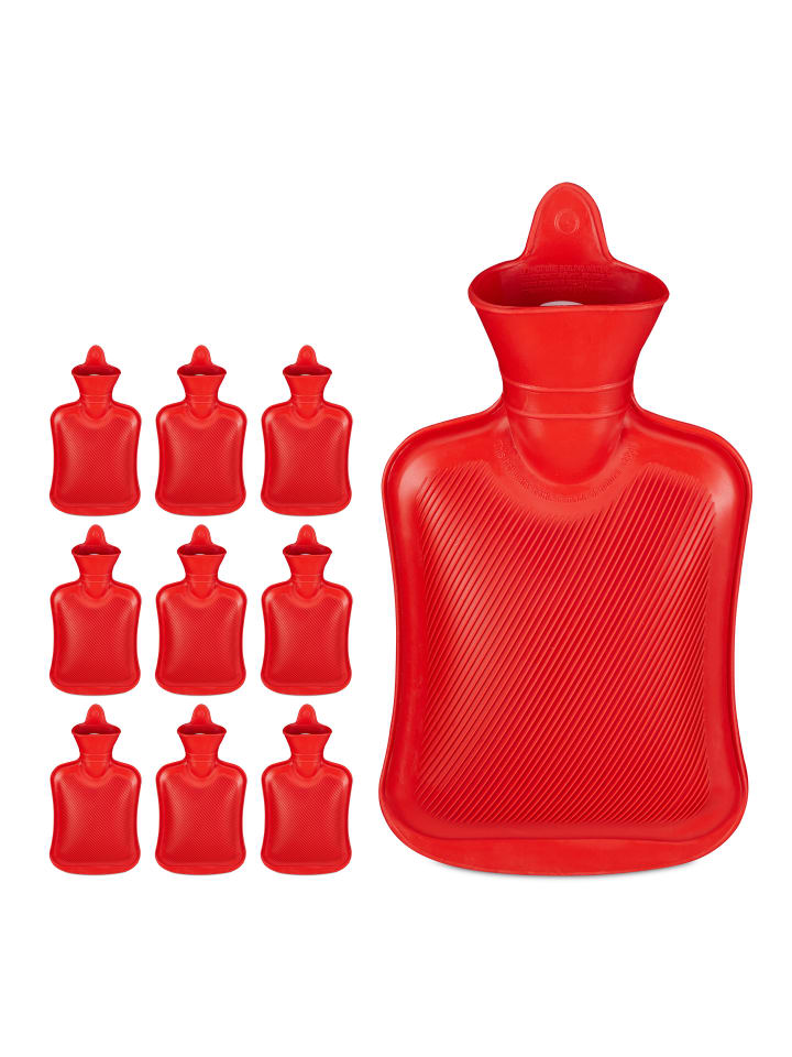 relaxdays 10x Wärmflasche in Rot günstig kaufen onesize