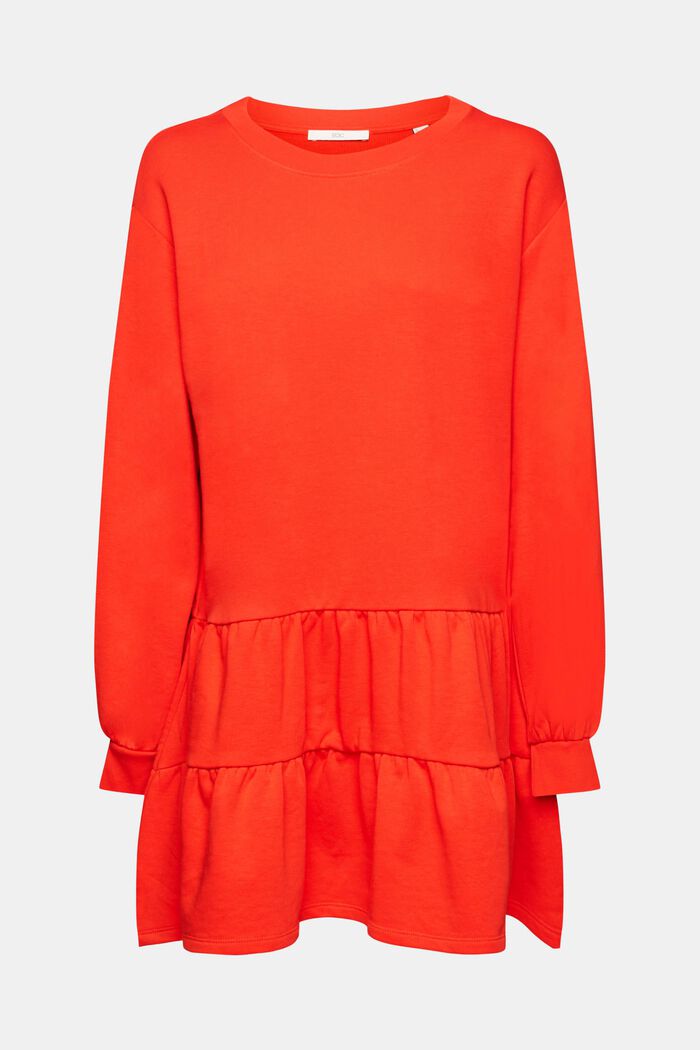 Mini-Sweatshirt-Kleid mit Rüschen