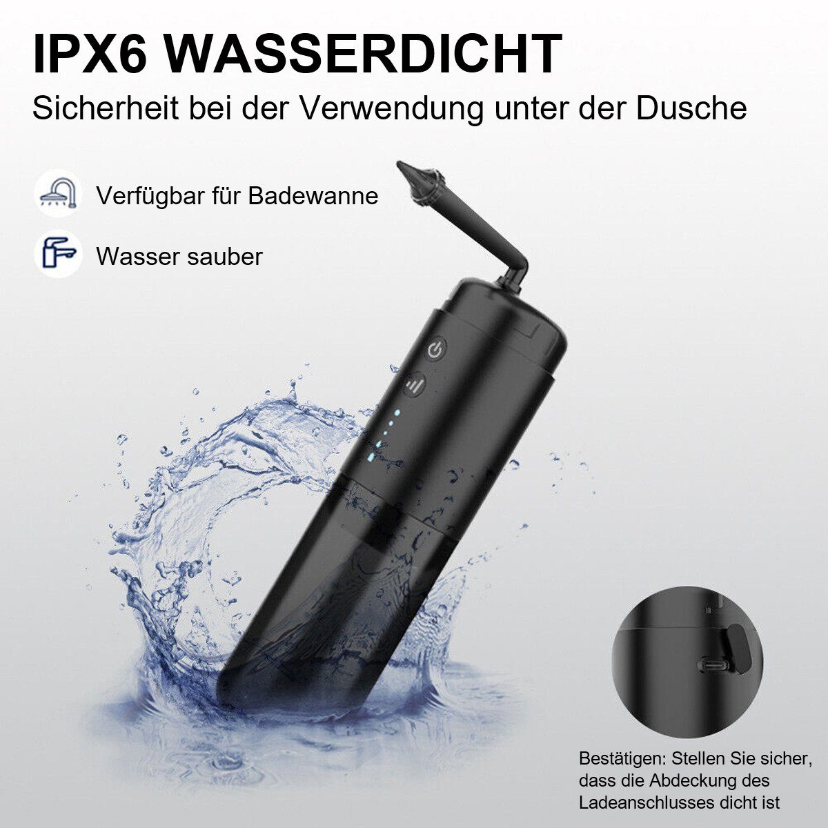 flowgoer Ohrenreiniger Elektrische Ohrenreiniger: Intelligente Ohrenreiniger und -reiniger, Reinigung – Elektrischer Ohrspüler für effektive Ohrwachs-Entfernung