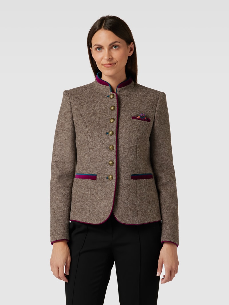 Blazer mit Stehkragen in taupe