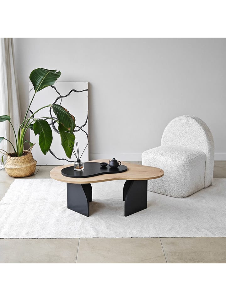 Evila Couchtisch ''Melted'' in Hellbraun/ Schwarz - (B)96 x (H)35 x (T)65 cm günstig kaufen onesize