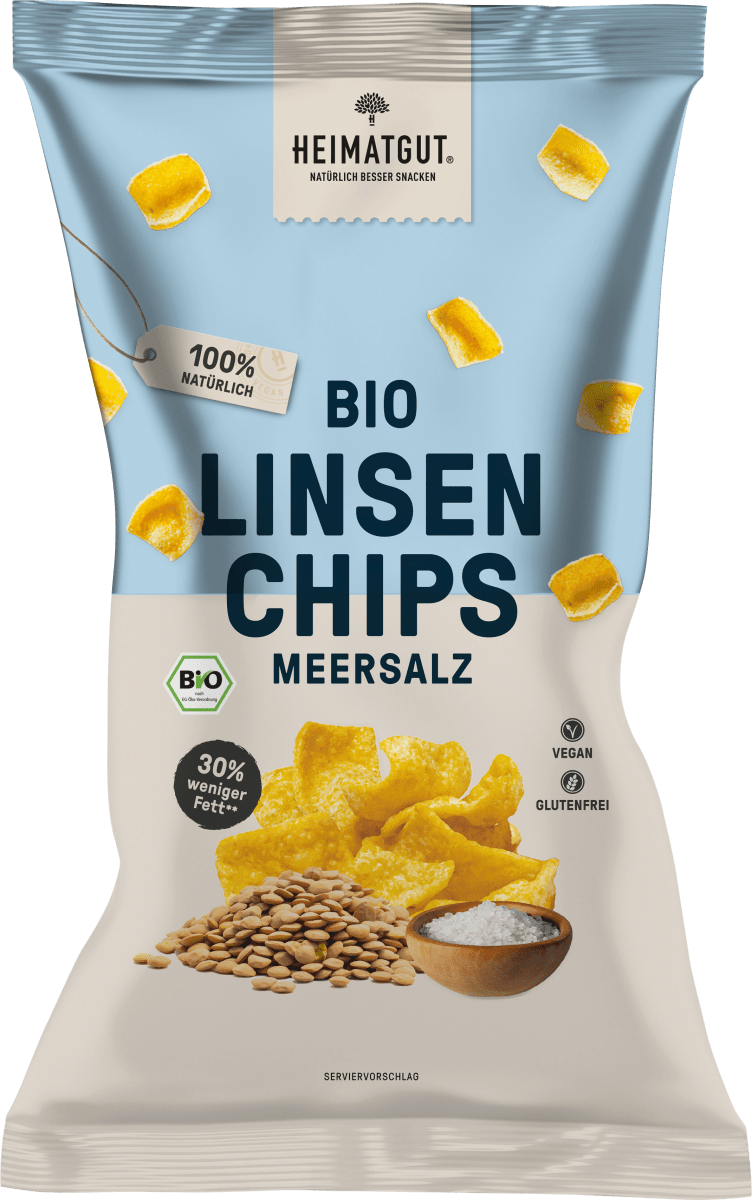 Linsenchips mit Meersalz, 75 g