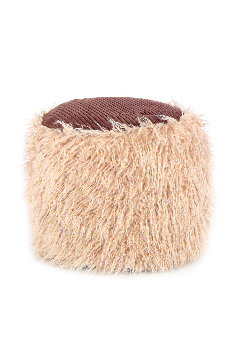 Kayoom Fellpouf Bobtail 125 Beige / Braun