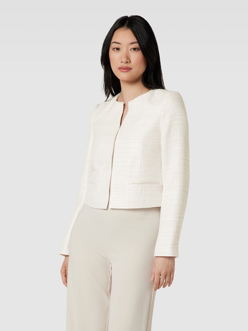Cropped Blazer mit Strukturmuster in beige