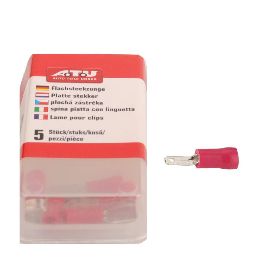 Kabel Flachsteckzunge 6,3 mm rot Inhalt: 5 Stück - ATU