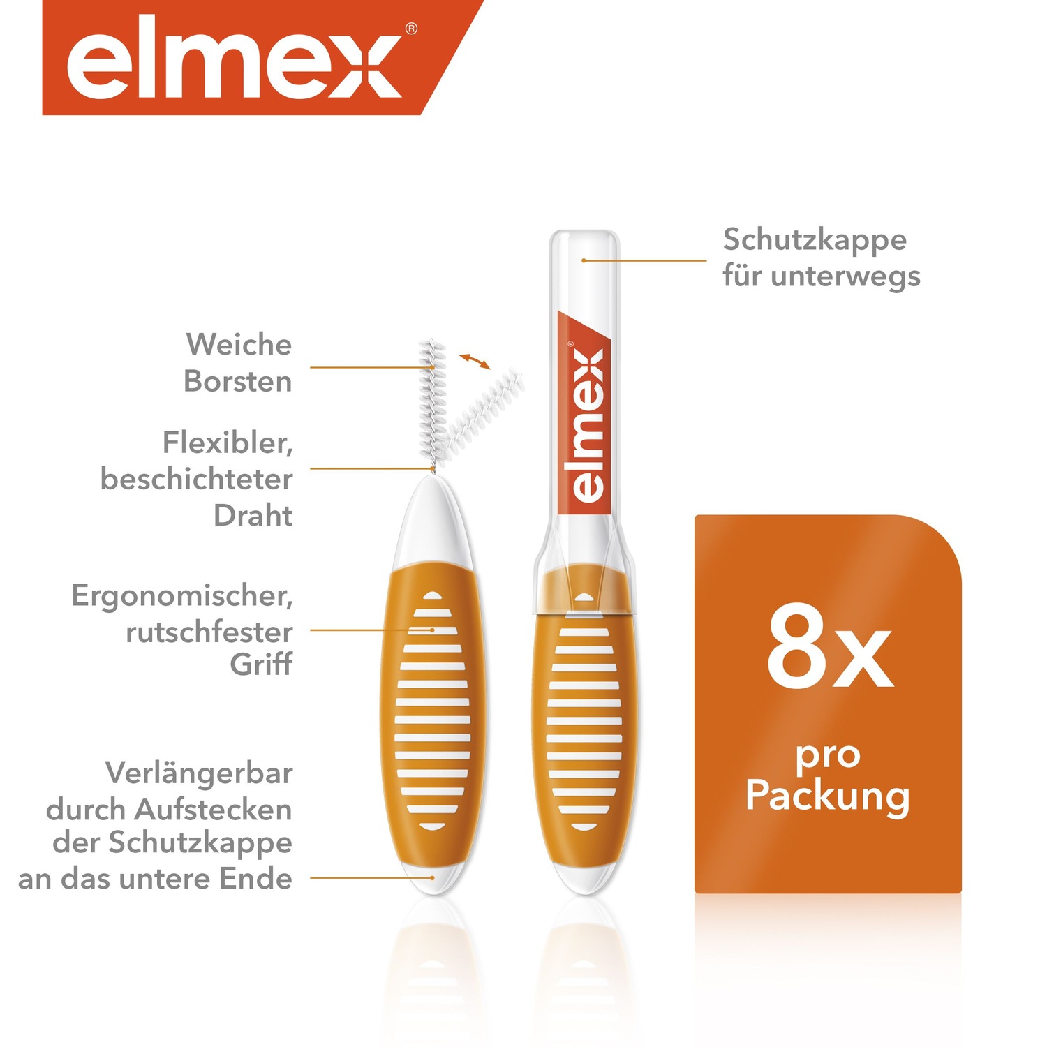Interdentalbürsten orange. Größe 1. 0.45 mm