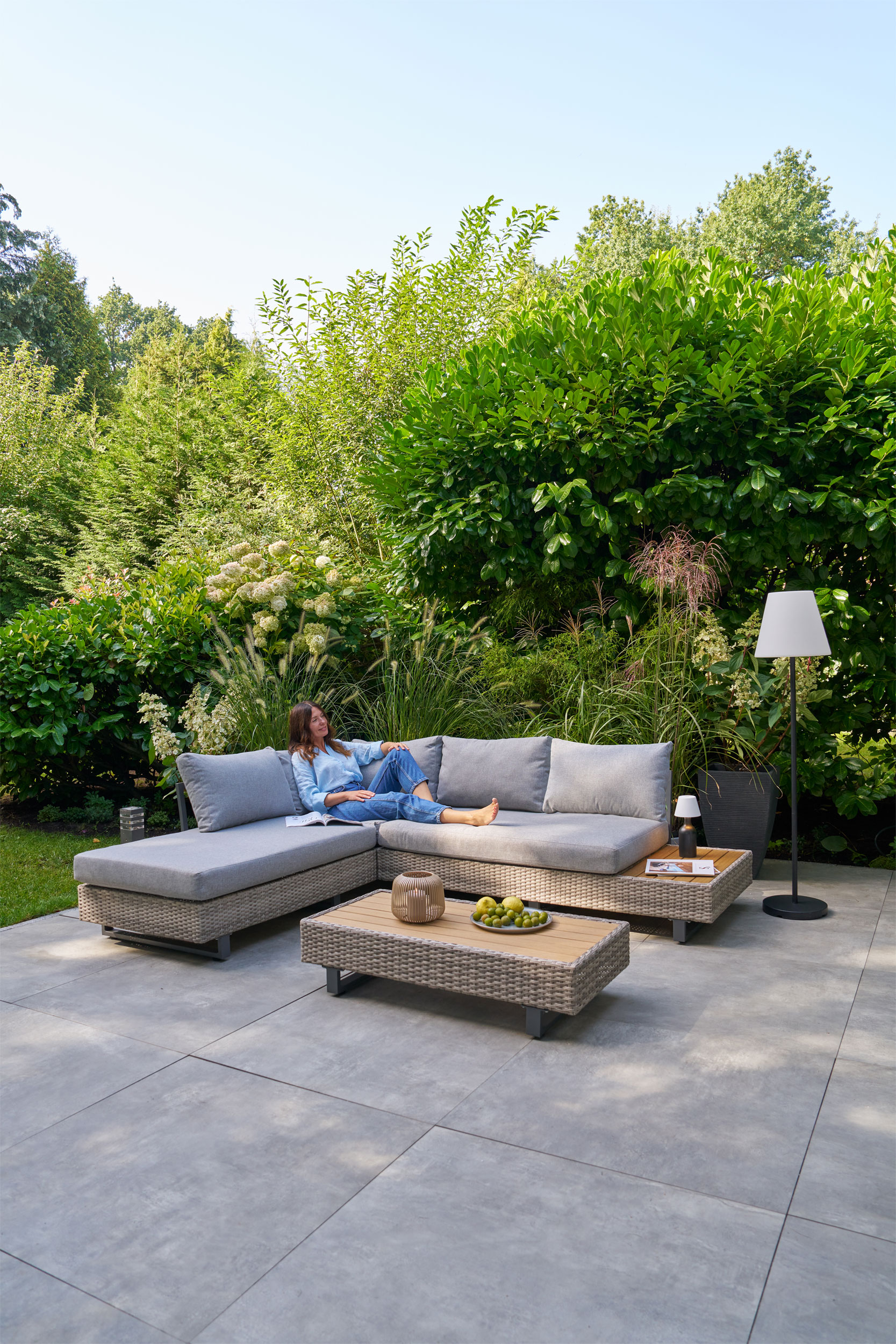 OUTDOORGartenlounge-Set 3 tlg. Alu
