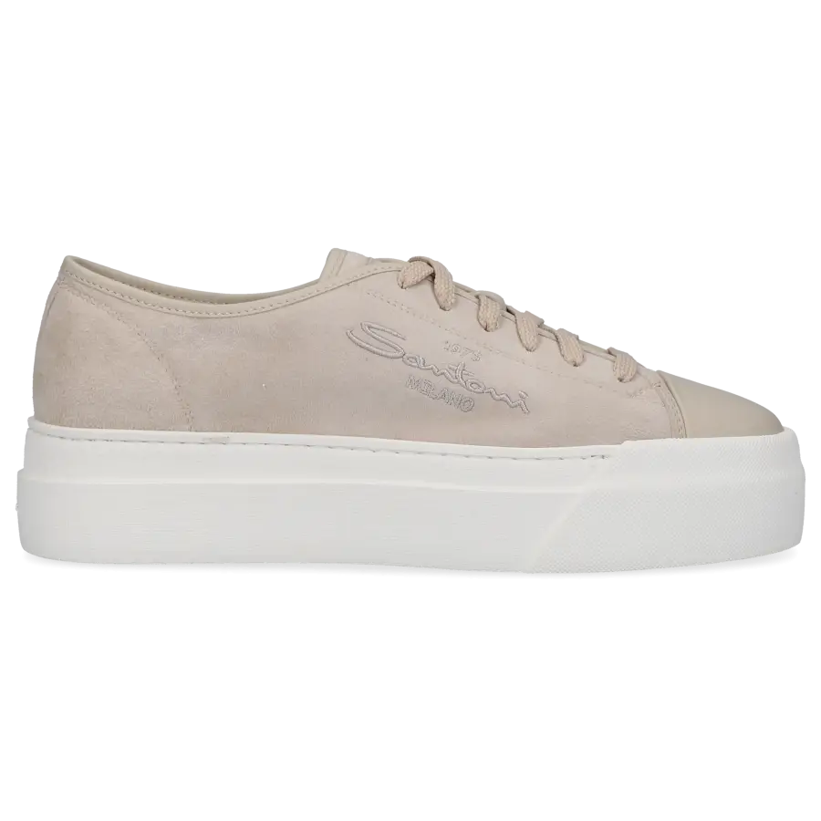 Santoni - Sneaker low Plateau 61229 Veloursleder - grau