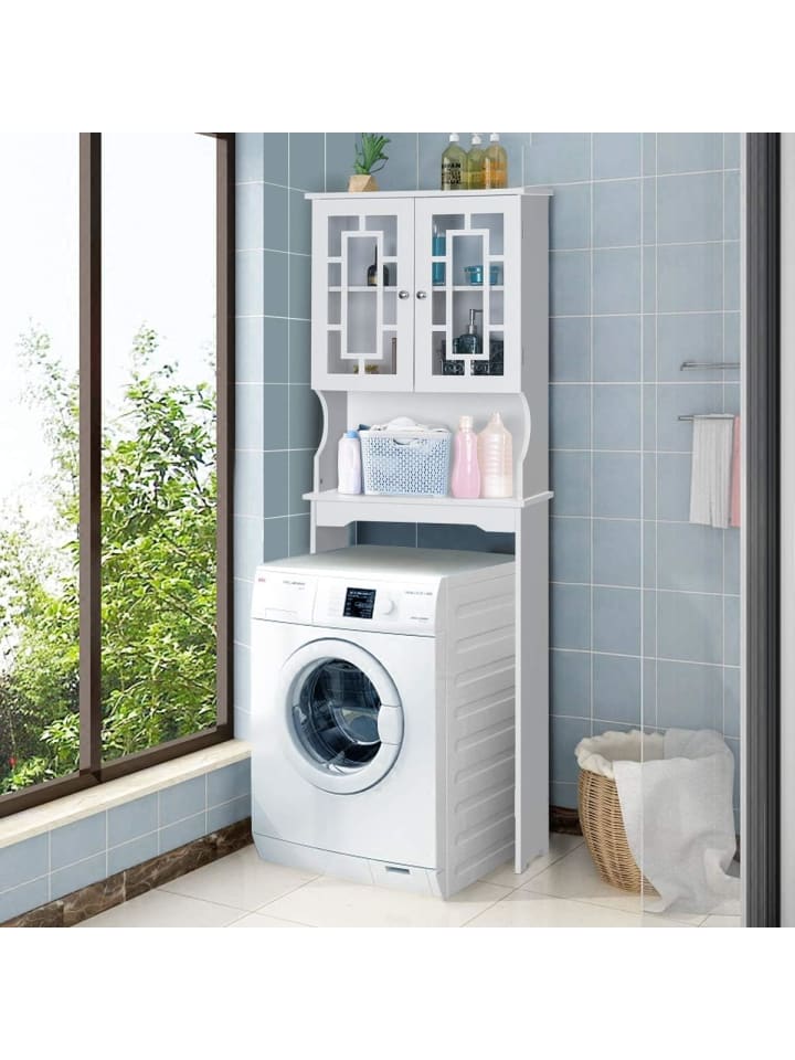 COSTWAY Toilettenschrank mit Tür in Weiß günstig kaufen onesize