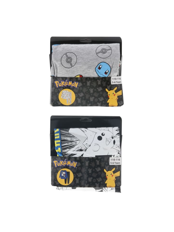 Pokémon Pokémon Pyjama für Kinder Bequemer Schlafanzug aus reiner in Grau günstig kaufen 110/116