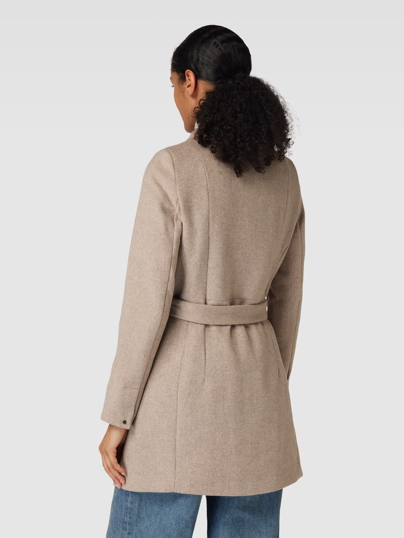 Mantel mit Taillengürtel Modell 'TWODOPE' in taupe meliert