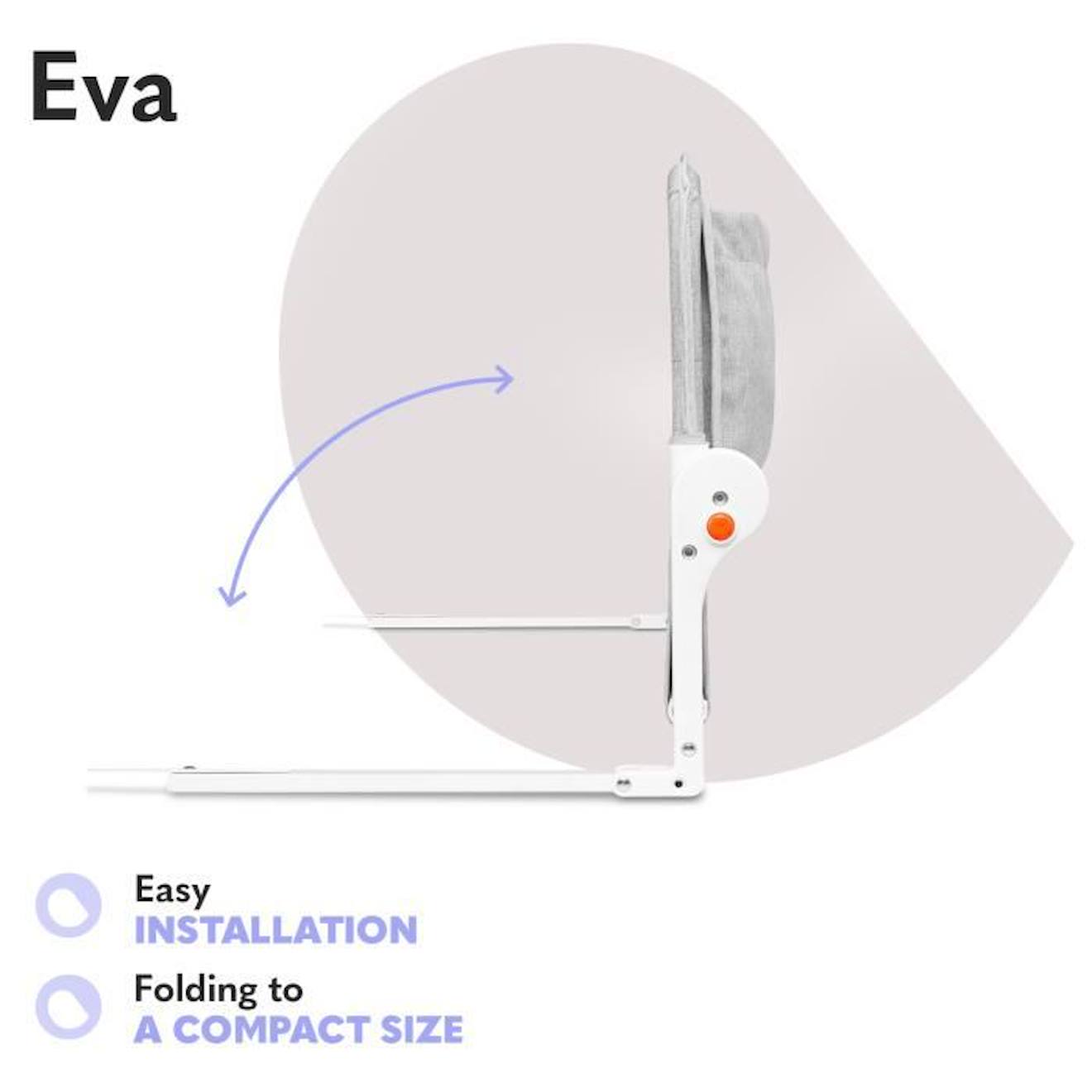 LIONELO Barrière de lit bébé Eva protection anti-chute 150cm filet aéré pliable