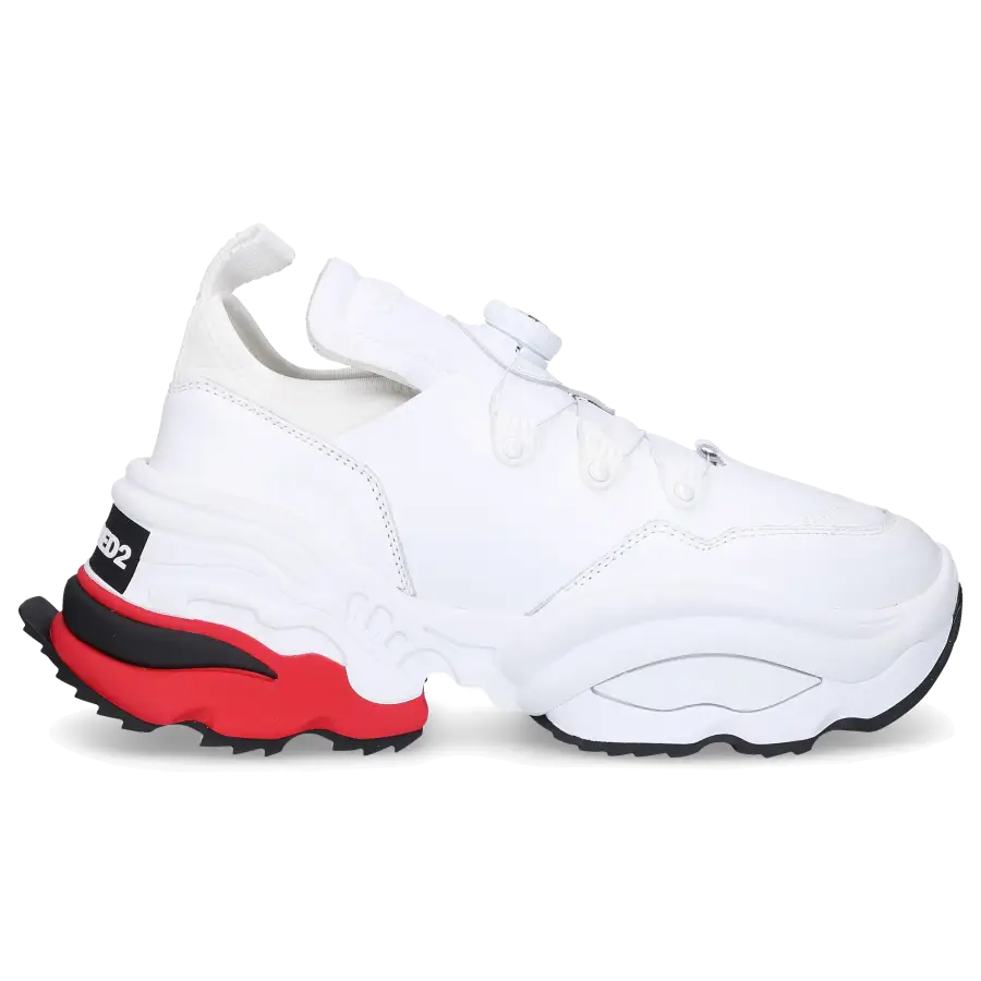 Dsquared2 - Sneaker low THE ROLLING GIANT Kalbsleder Neopren Logo weiß - weiß